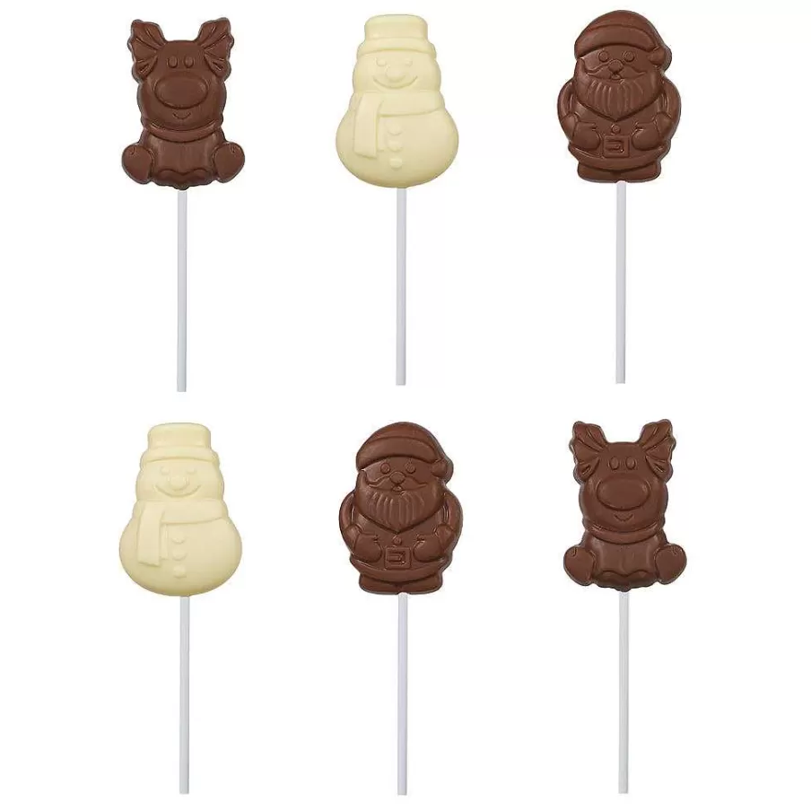 Shop Christmas Lollipop Multipack (6 Lollipops) Chocolate Lollipops