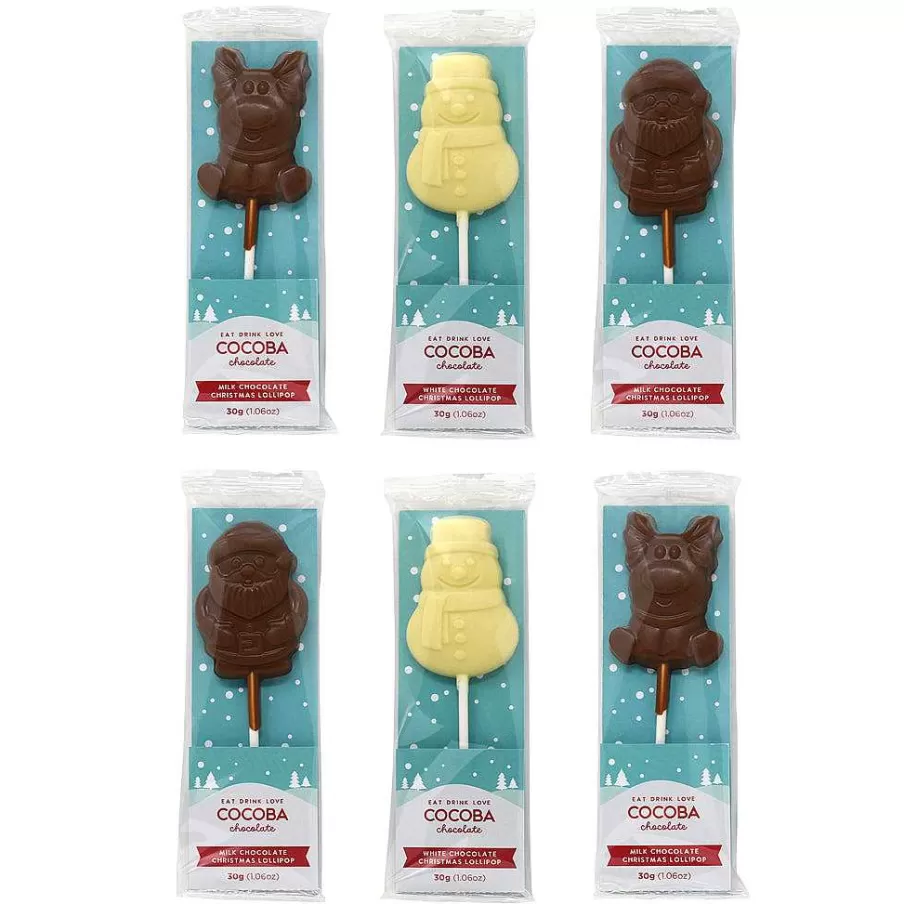 Shop Christmas Lollipop Multipack (6 Lollipops) Chocolate Lollipops