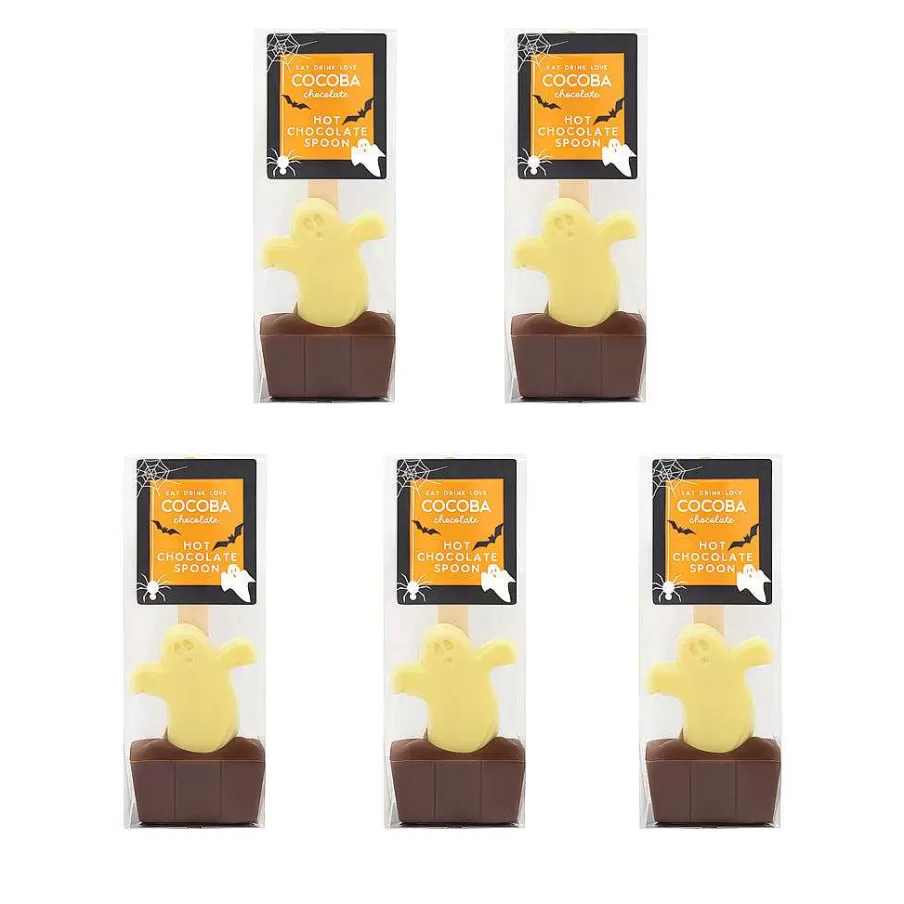 Discount Halloween Ghost Hot Chocolate Spoon Multipack (5 Spoons) Hot Chocolate Spoons