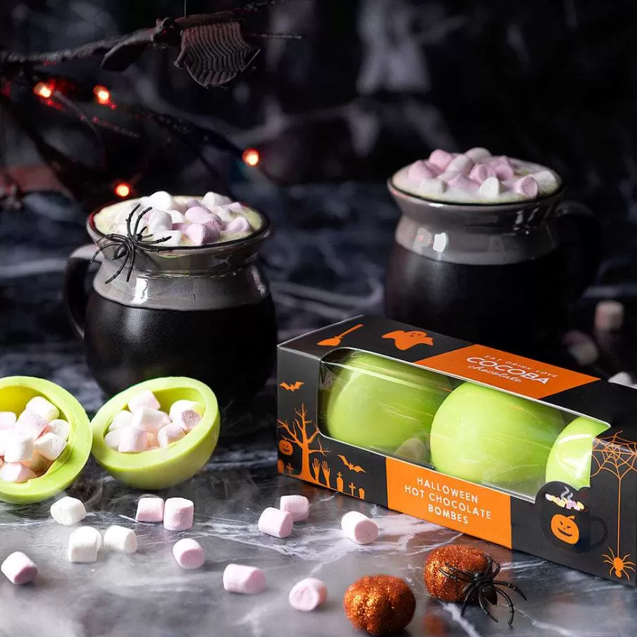 Clearance Halloween Green Hot Chocolate Bombes With Spooky Surprise (3 Bombes) Hot Chocolate Bombs