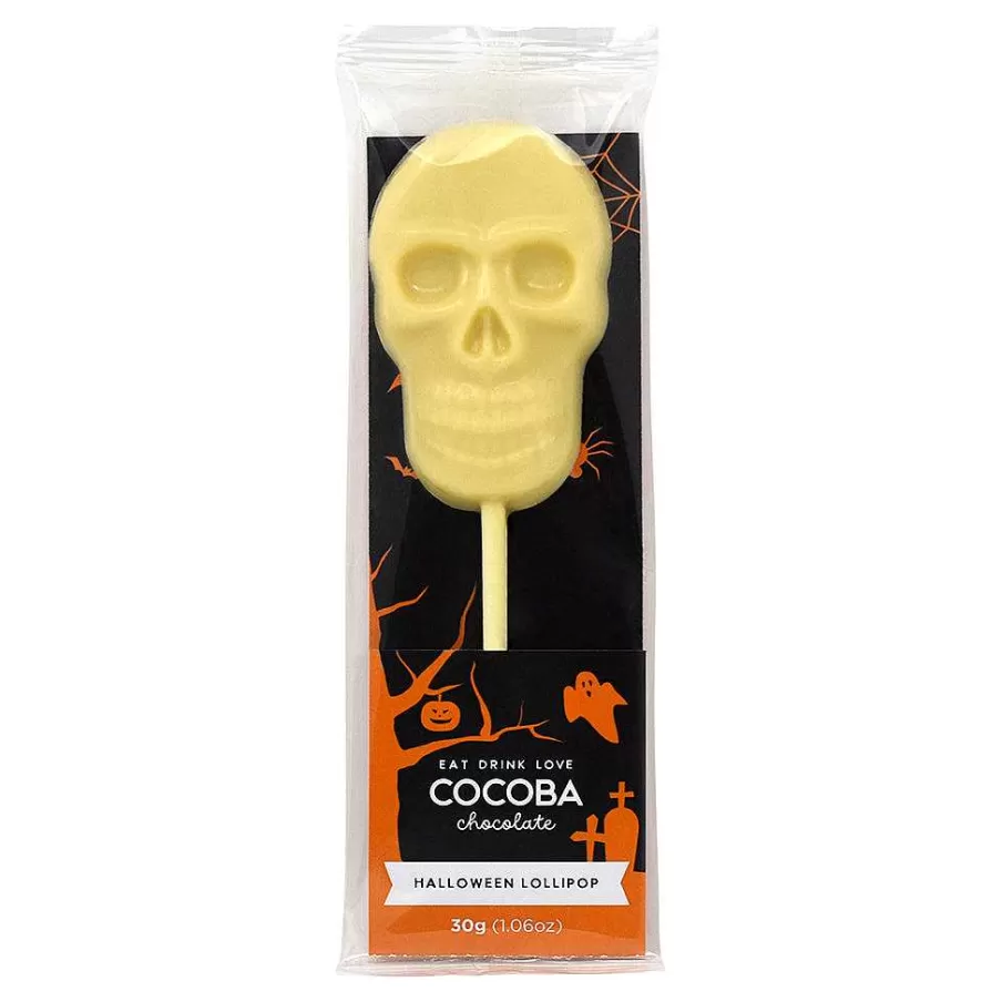 Online Halloween White Chocolate Skull Lollipop Party Bag Fillers