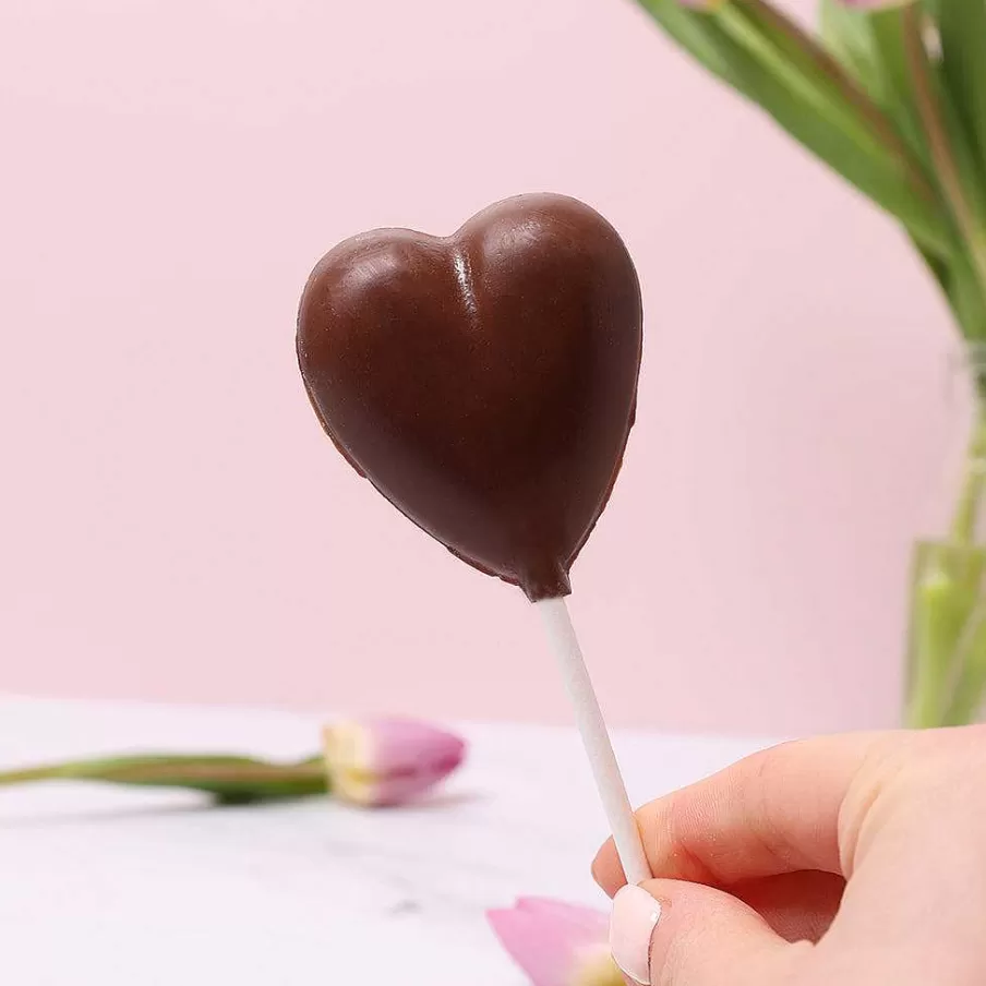 Clearance Milk Chocolate Heart Lollipop Novelty Chocolate