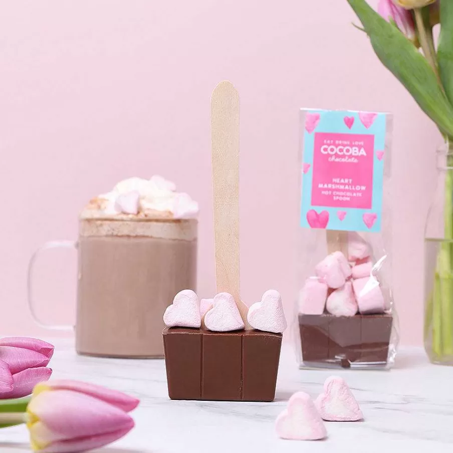Online Milk Hot Chocolate Spoon With Heart Marshmallows Hot Chocolate Spoons