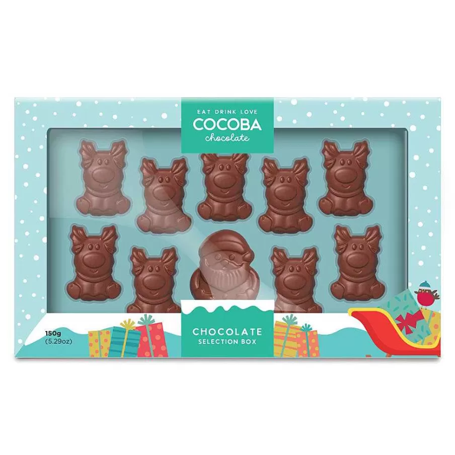 Clearance Santa & His Reindeer Chocolate Bites Novelty Chocolate