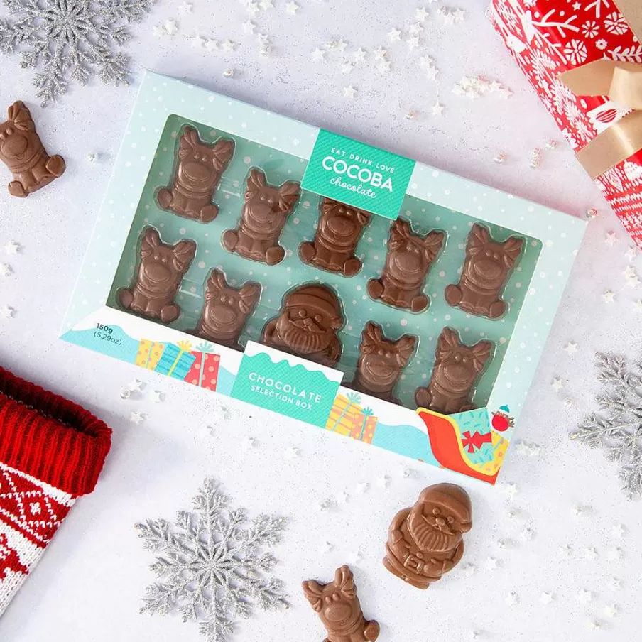 Clearance Santa & His Reindeer Chocolate Bites Novelty Chocolate
