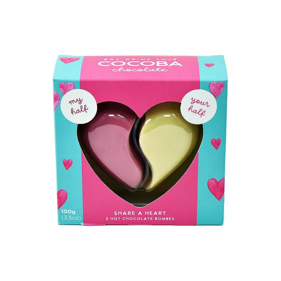 New Sharing Heart Hot Chocolate Bombe Set For Two Hot Chocolate Bombs
