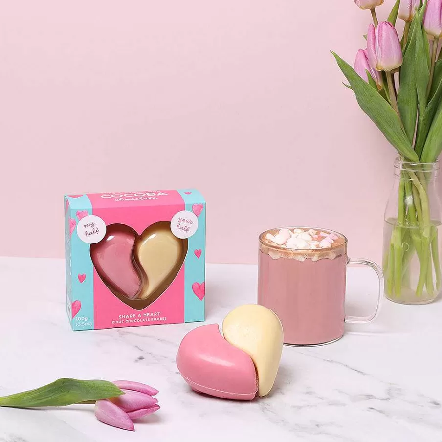 New Sharing Heart Hot Chocolate Bombe Set For Two Hot Chocolate Bombs