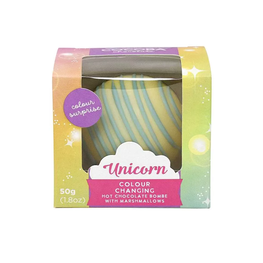 Hot Unicorn Hot Chocolate Bombe With Colour Surprise And Marshmallows (Single) Hot Chocolate Bombs