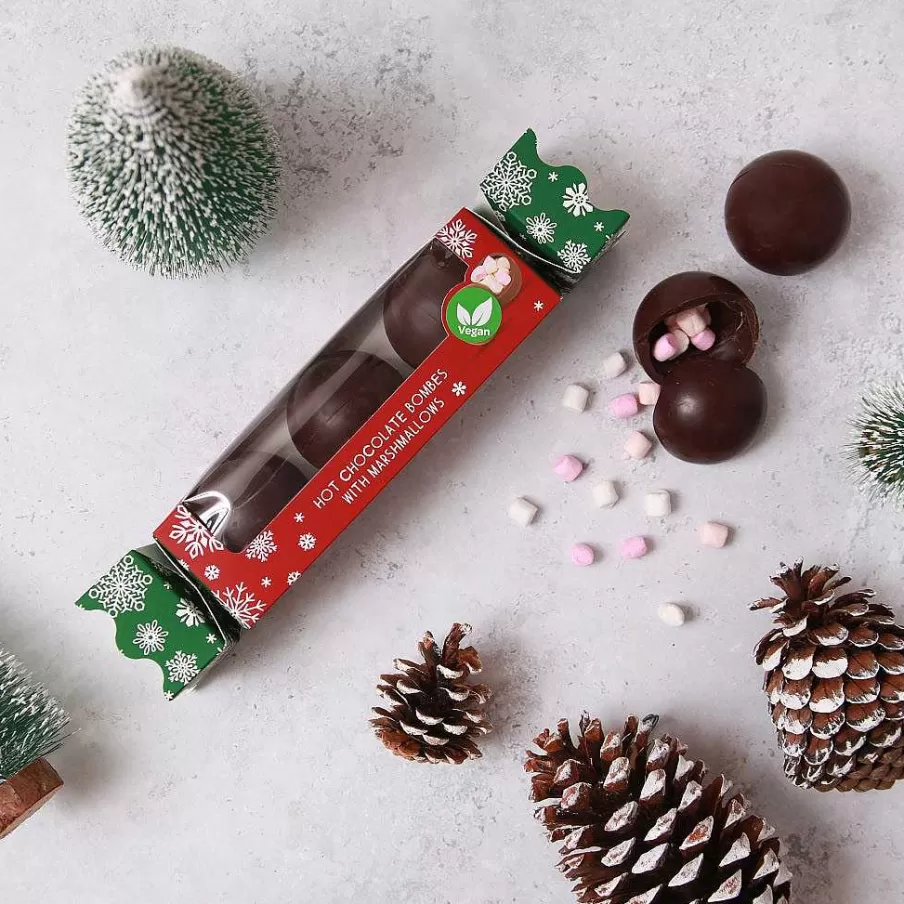 Outlet Vegan Dark Hot Chocolate Bombe Cracker With Marshmallows Hot Chocolate Bombs