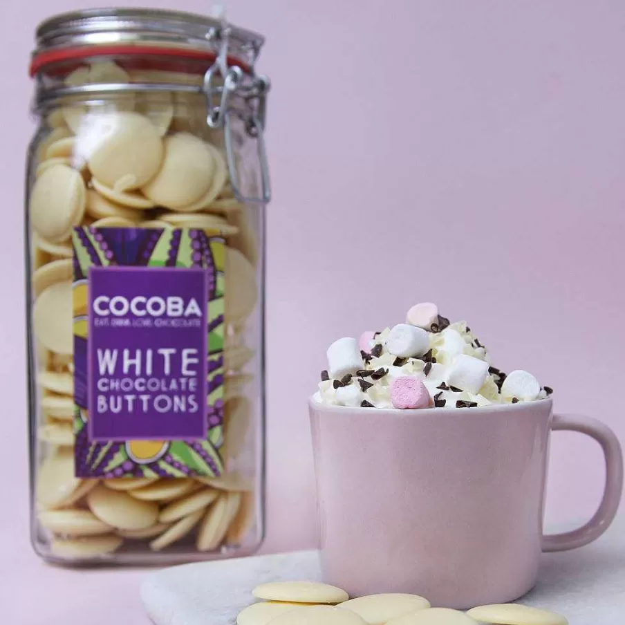 Fashion White Chocolate Buttons Jar Toppings